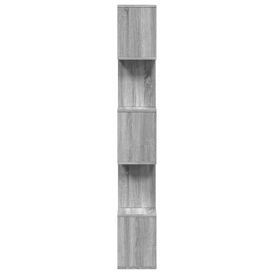 Étagère séparatrice de pièce 5 niveaux sonoma gris 70x24x161 cm - 7