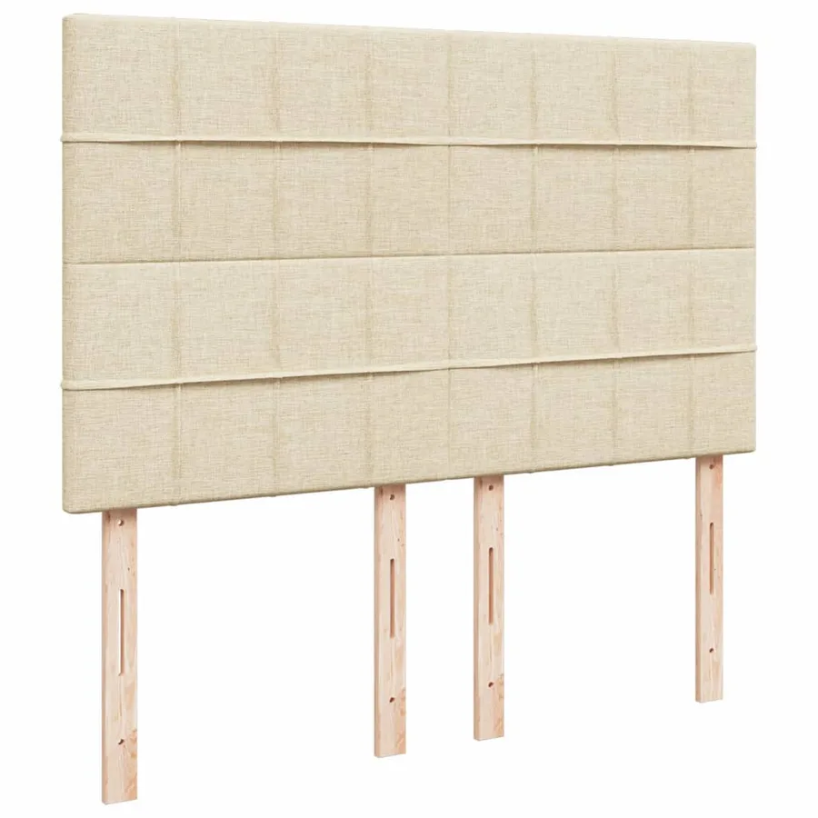 Sommier à lattes de lit avec matelas Crème 140x200 cm Tissu - 9