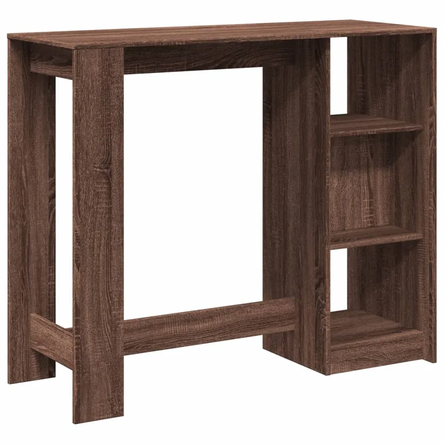 Table de bar avec étagère chêne marron bois d'ingénierie - 6