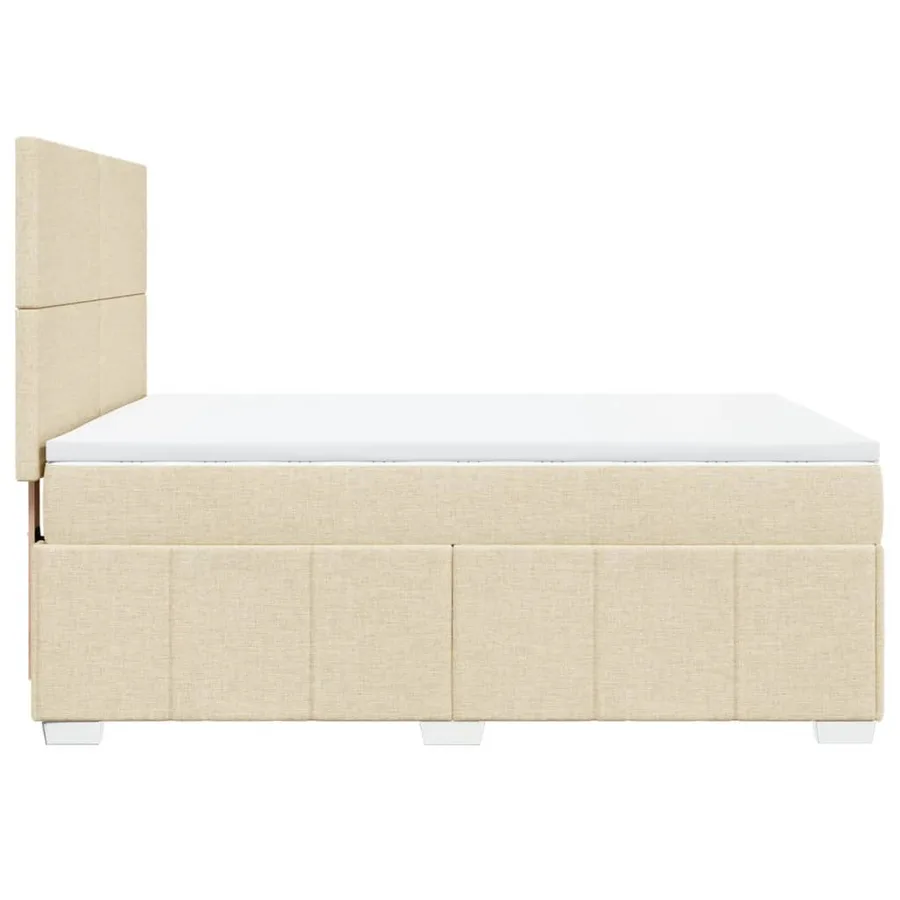Sommier à lattes de lit avec matelas Crème 140x200 cm Tissu - 7