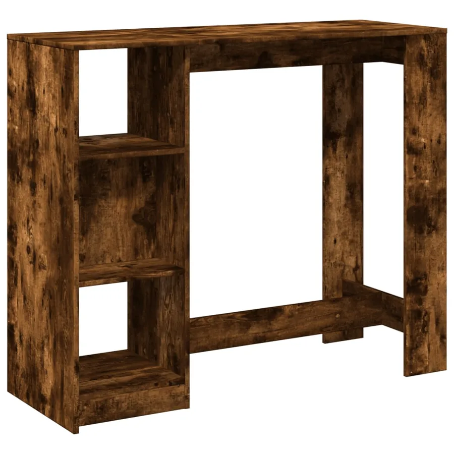 Table de bar avec étagère chêne fumé bois d'ingénierie - 2