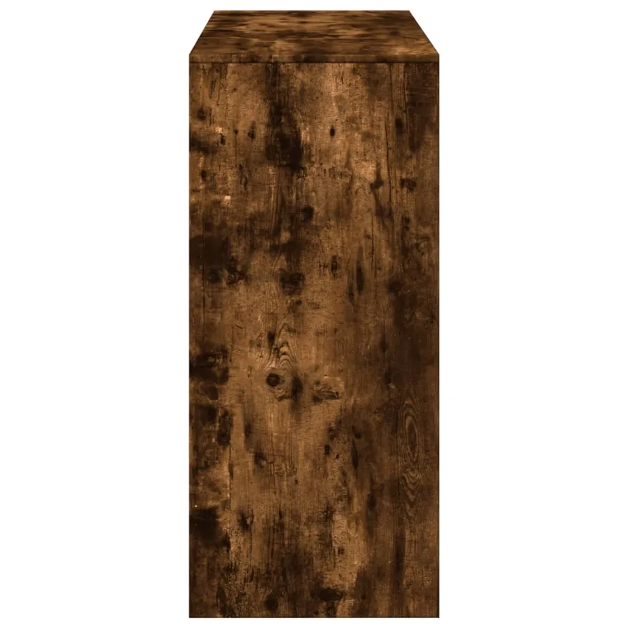 Table de bar avec étagère chêne fumé bois d'ingénierie - 5