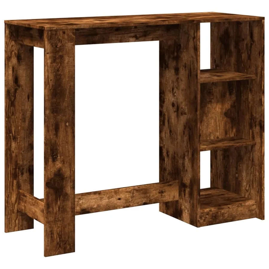 Table de bar avec étagère chêne fumé bois d'ingénierie - 6