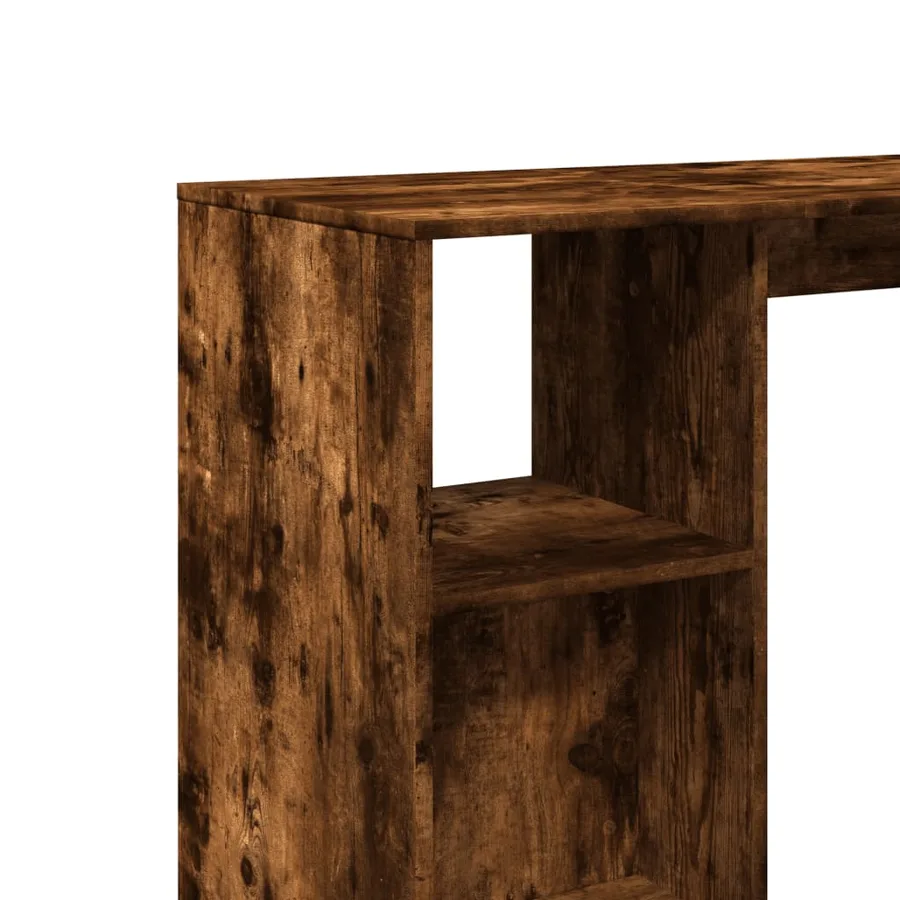 Table de bar avec étagère chêne fumé bois d'ingénierie - 7