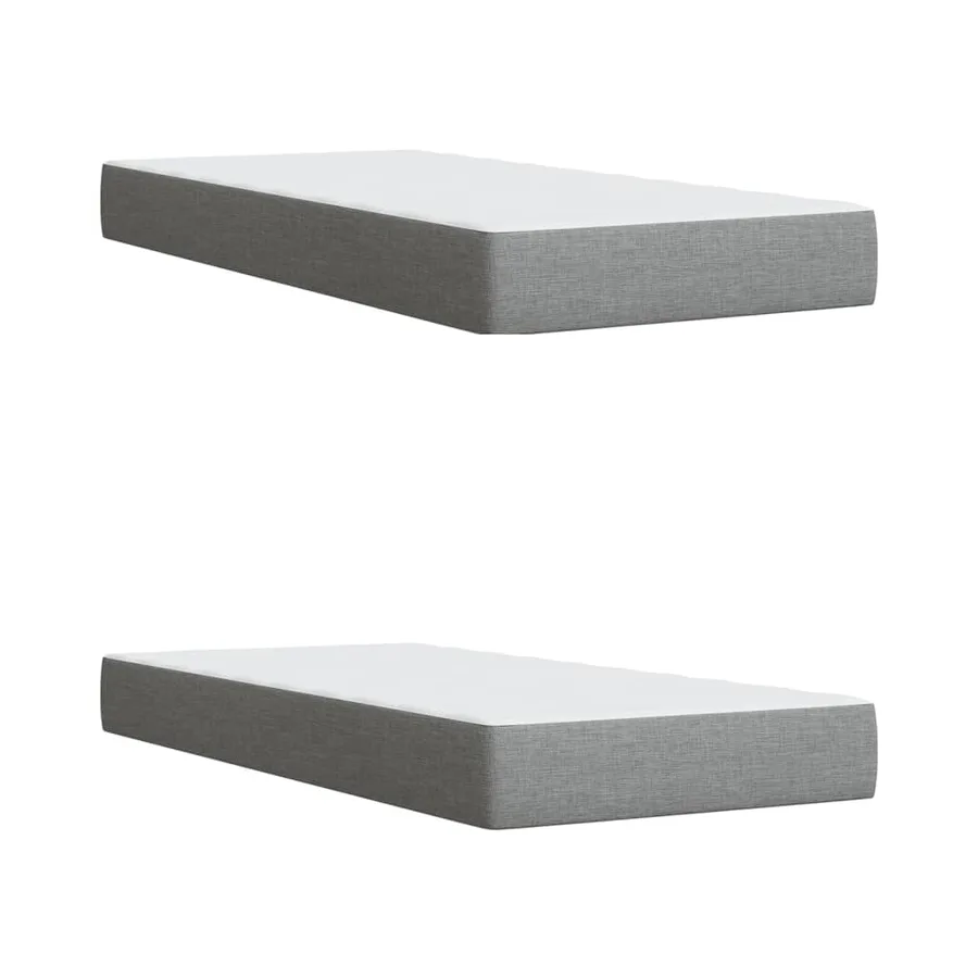 Sommier à lattes de lit avec matelas Gris clair 200x200cm Tissu - 6