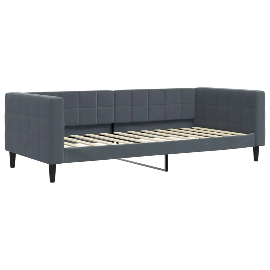 Lit de jour avec gigogne sans matelas gris foncé 100x200 cm - 8