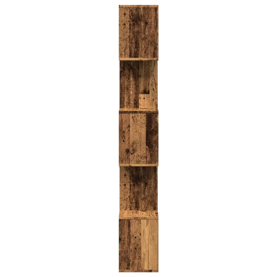Étagère séparatrice de pièce à 5 niveaux vieux bois 70x24x161cm - 7