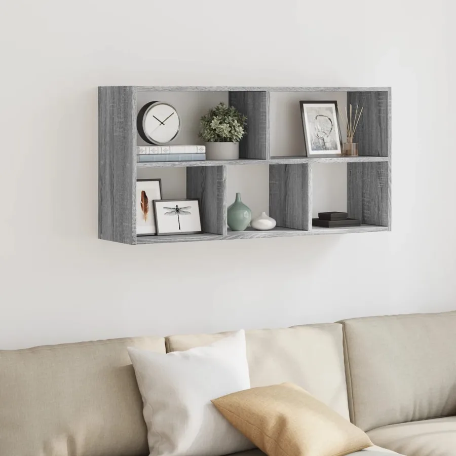 Étagère murale sonoma gris 100x25x50 cm bois ingénierie - 3