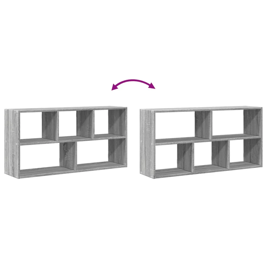 Étagère murale sonoma gris 100x25x50 cm bois ingénierie - 7