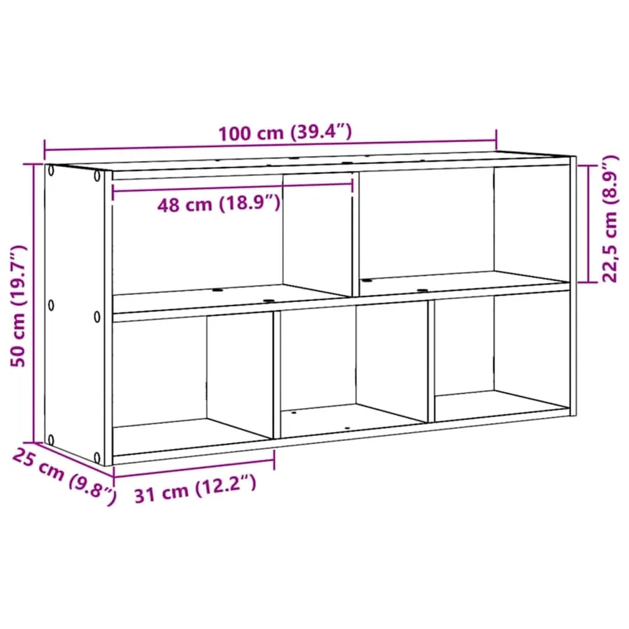 Étagère murale chêne artisanal 100x25x50 cm bois d'ingénierie - 11