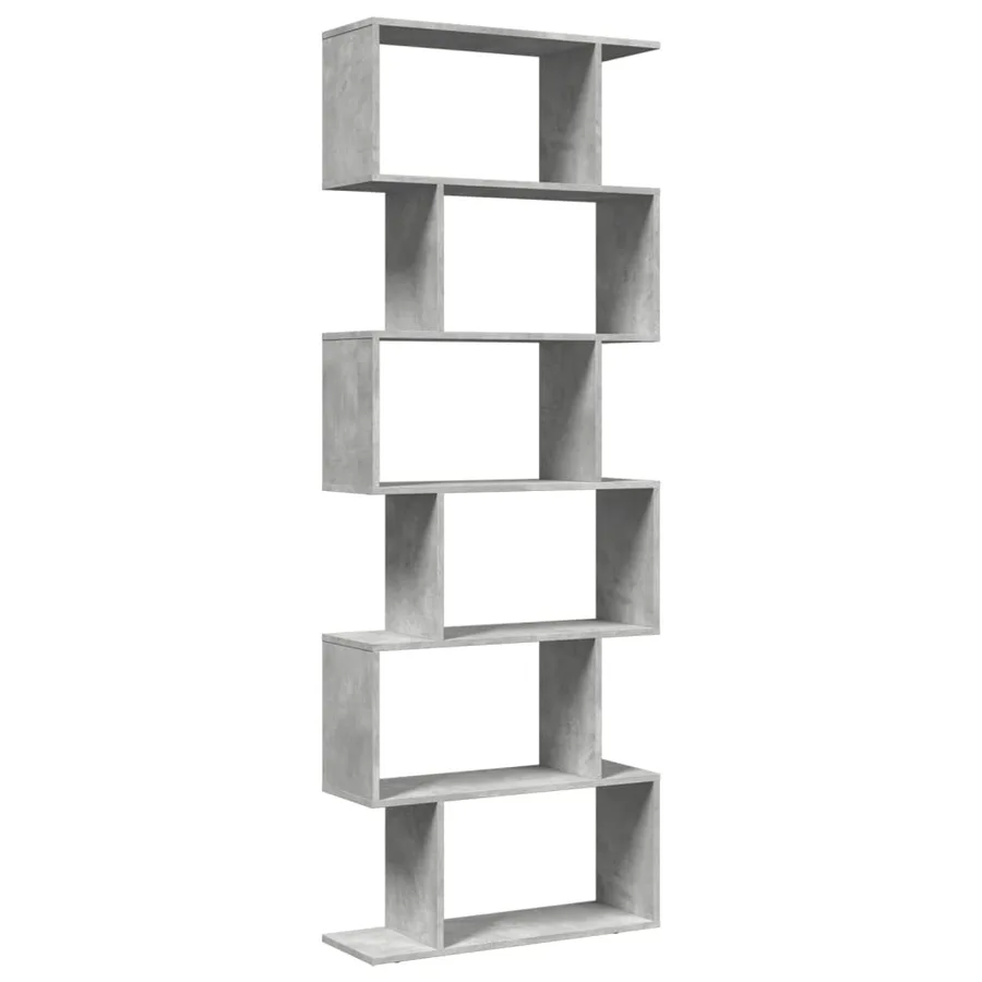 Étagère séparatrice de pièce à 6 niveaux gris béton 70x24x193cm - 2