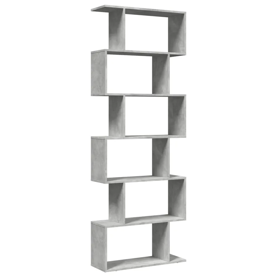 Étagère séparatrice de pièce à 6 niveaux gris béton 70x24x193cm - 6