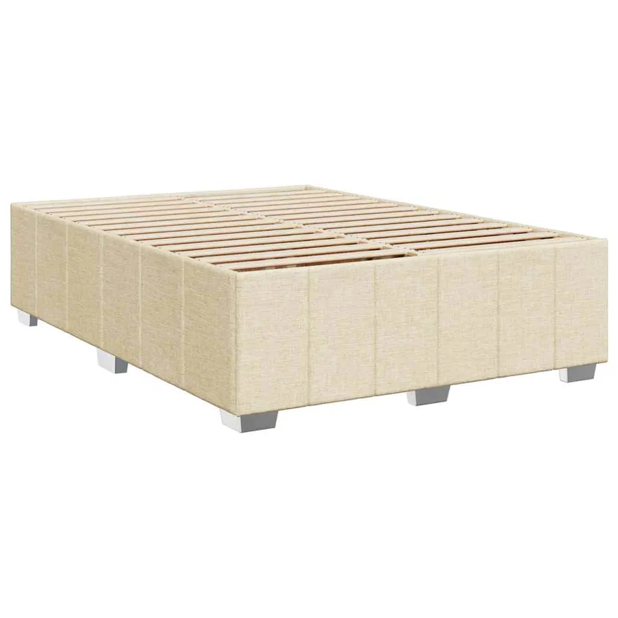 Sommier à lattes de lit avec matelas Crème 140x190 cm Tissu - 8
