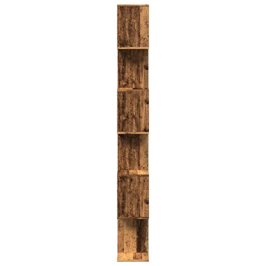 Étagère séparatrice de pièce à 6 niveaux vieux bois 70x24x193cm - 7