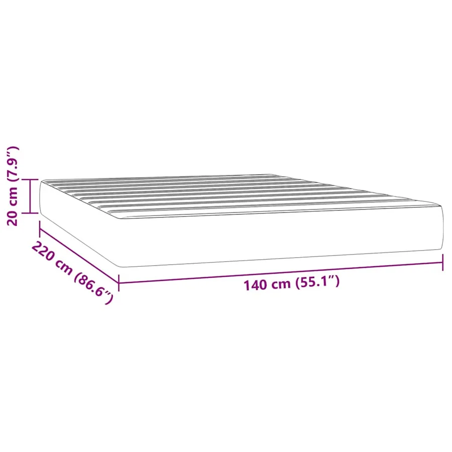 Matelas à ressorts ensachés 140 x 220 cm Gris clair - 7