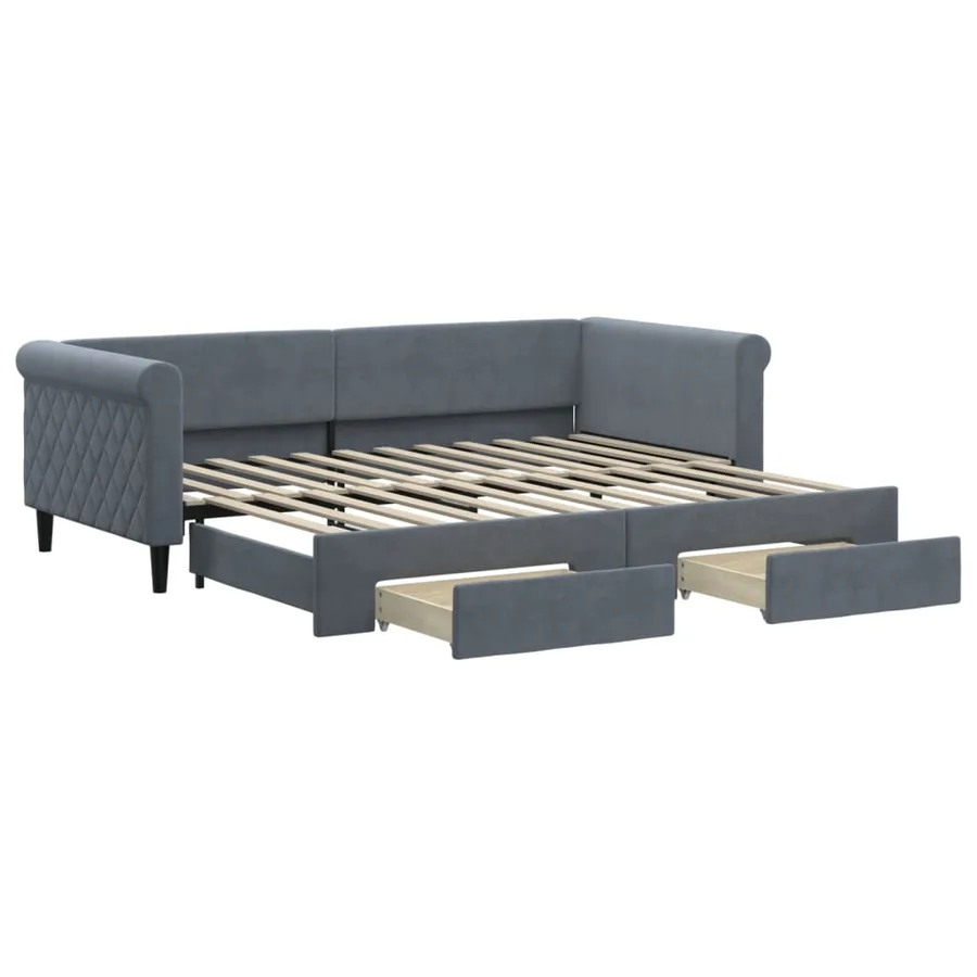 Lit de jour avec gigogne et tiroirs sans matelas 90x200 cm - 2