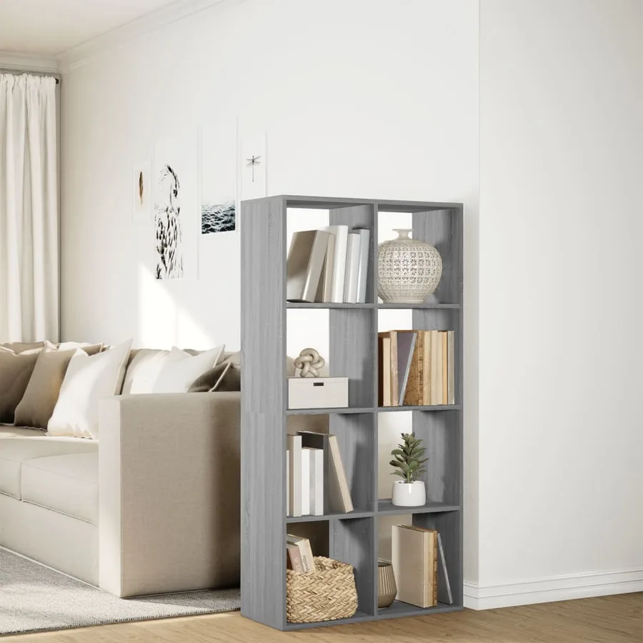 Étagère séparatrice de pièce sonoma gris 69,5x29x137,5 cm - 4