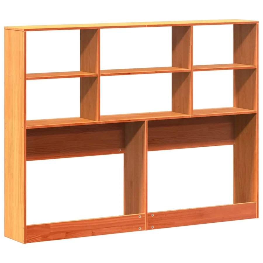 Tête de lit avec rangement cire marron 160cm bois massif de pin - 6