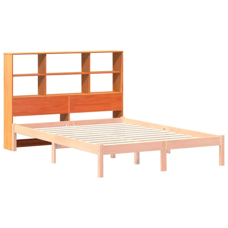 Tête de lit avec rangement cire marron 160cm bois massif de pin - 7