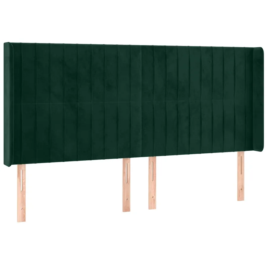 Tête de lit à LED Vert foncé 163x16x118/128 cm Velours - 3