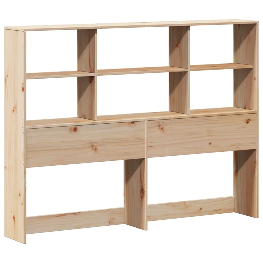 Lit bibliothèque sans matelas 140x200 cm bois massif de pin - 6