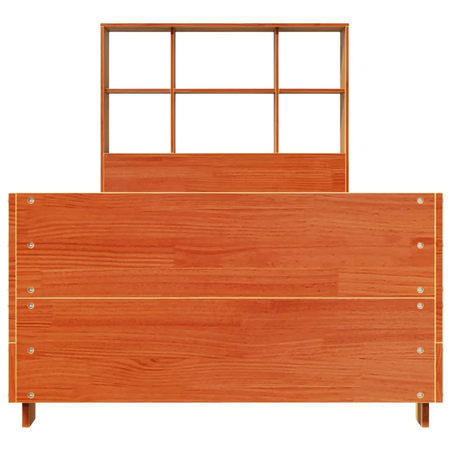 Cadre de lit sans matelas cire marron 75x190 cm bois pin massif - 4