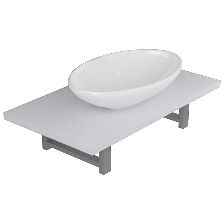 Meuble de salle de bain en deux pièces Céramique Blanc - 2