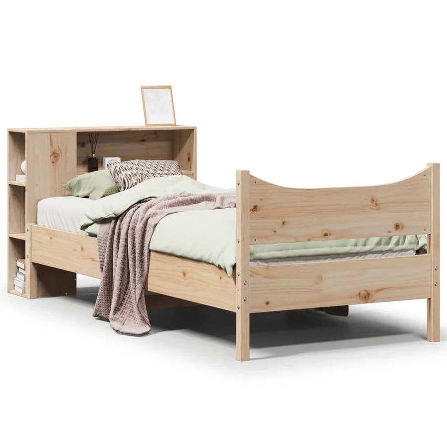 Cadre de lit sans matelas 90x200 cm bois de pin massif - 2