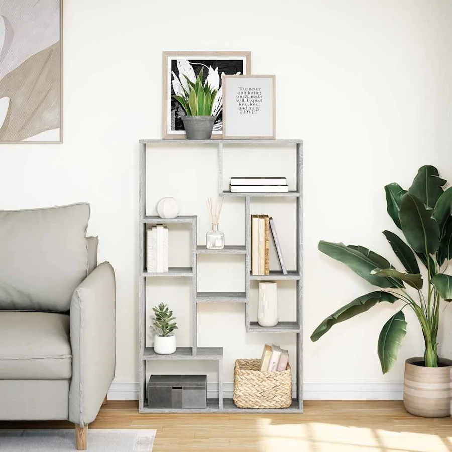 Bibliothèque sonoma gris 72x20x120,5 cm bois d'ingénierie - 3