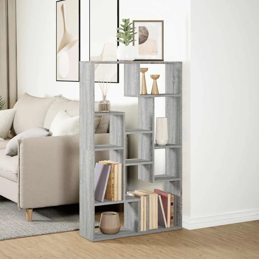Bibliothèque sonoma gris 72x20x120,5 cm bois d'ingénierie - 4