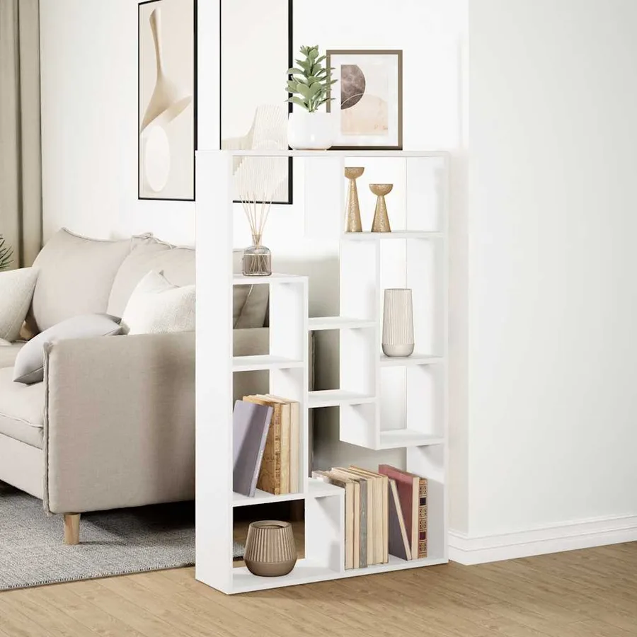 Bibliothèque blanc 72x20x120,5 cm bois d'ingénierie - 4