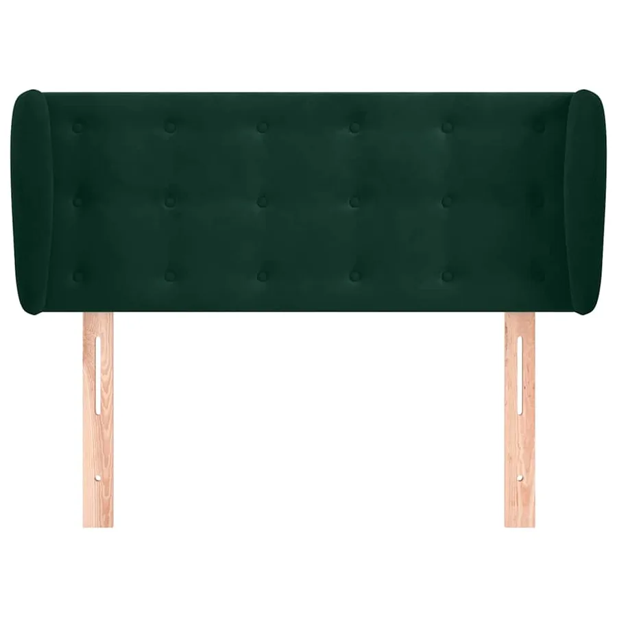 Tête de lit avec oreilles Vert foncé 83x23x78/88 cm Velours - 3