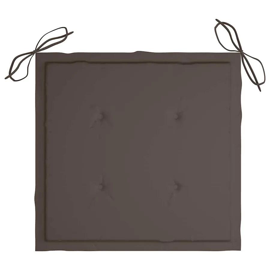 Chaises de jardin avec coussins taupe lot de 8 Bois teck massif - 7