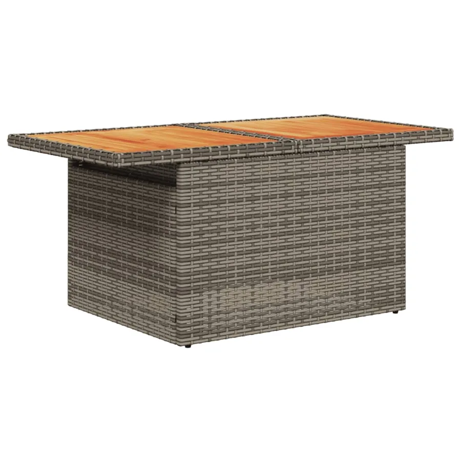 Salon de jardin 9 pcs avec coussins gris résine tressée - 5