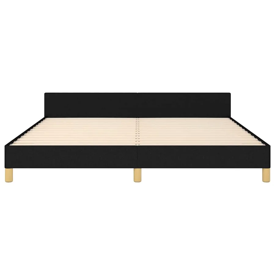 Cadre de lit sans matelas noir 160x200 cm tissu - 6