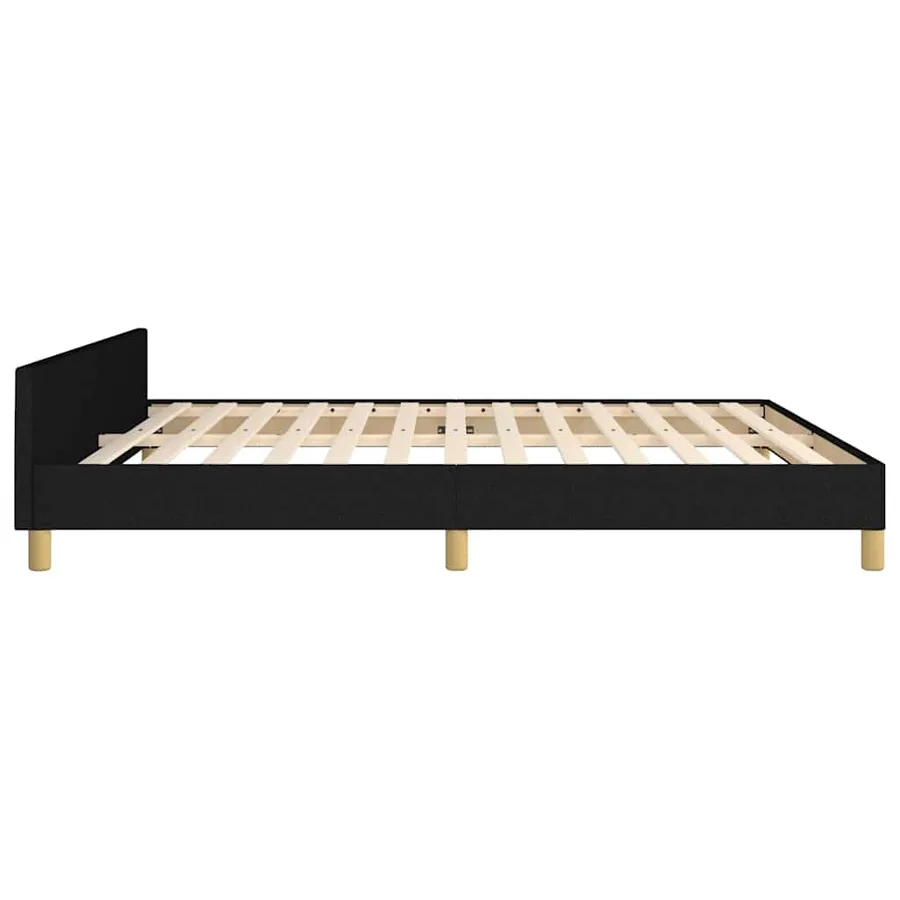 Cadre de lit sans matelas noir 160x200 cm tissu - 7