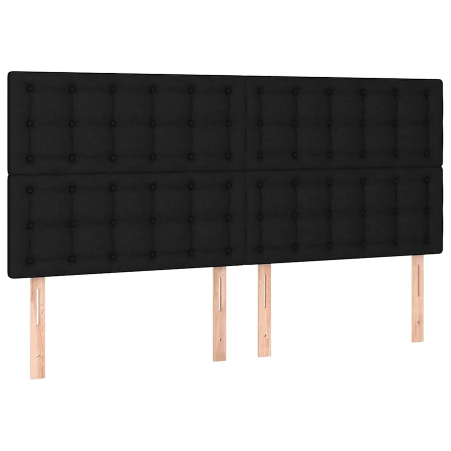 Cadre de lit sans matelas noir 160x200 cm tissu - 9