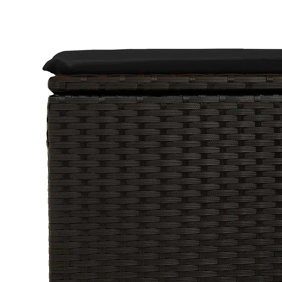 Salon de jardin 8 pcs avec coussins noir résine tressée - 14