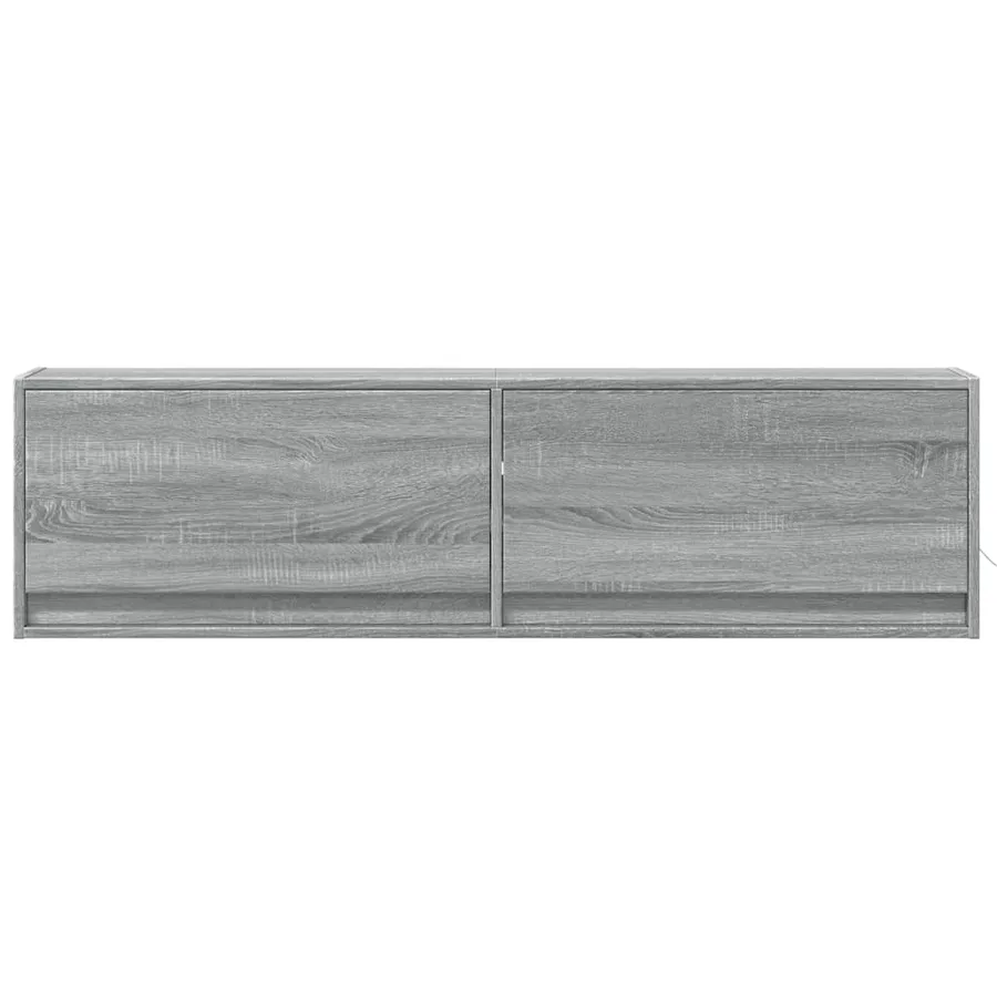 Meuble TV mural avec lumières LED sonoma gris 140x31x38 cm - 6