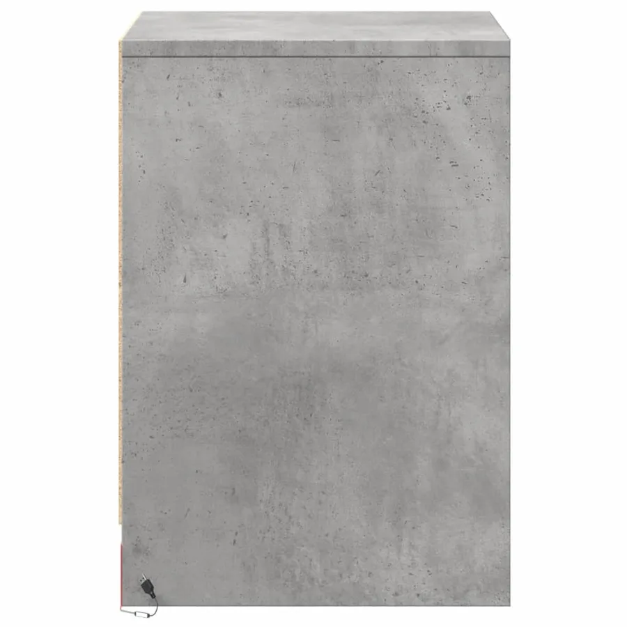 Armoires de chevet et lumières LED 2 pcs gris béton - 7