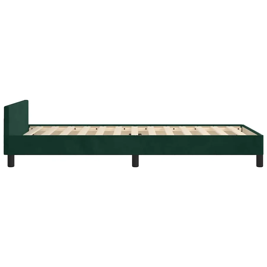 Cadre de lit sans matelas vert foncé 90x190 cm velours - 8