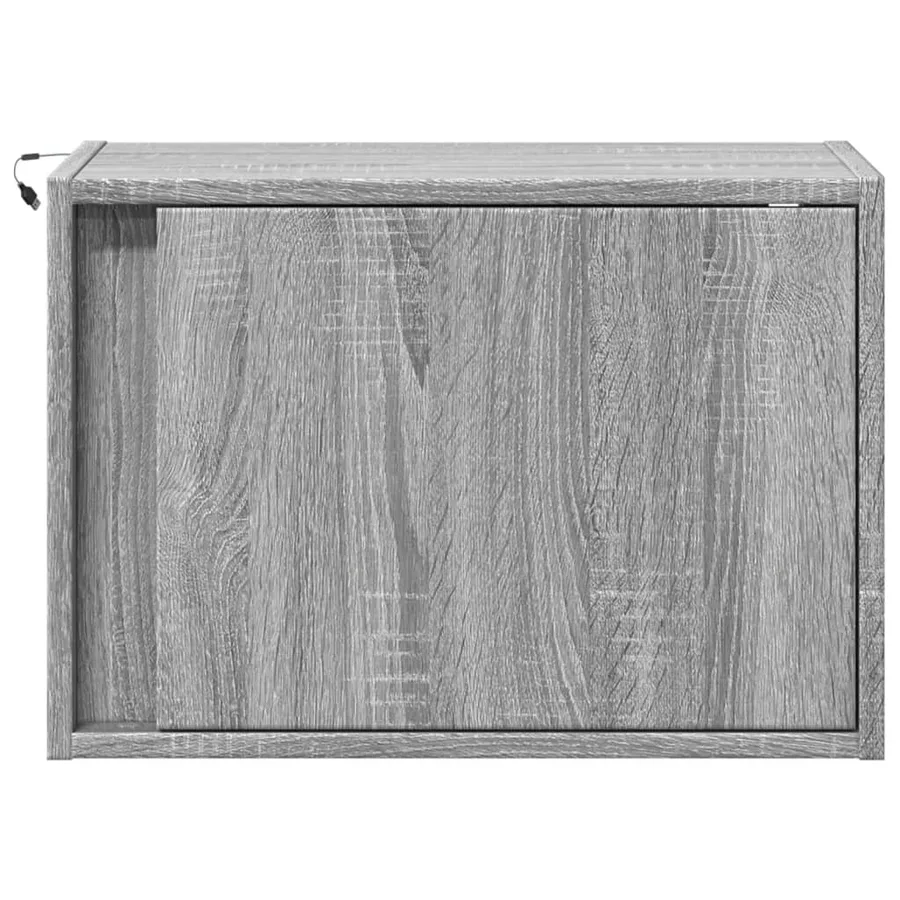 Tables de chevet murales avec lumières LED 2 pcs sonoma gris - 6
