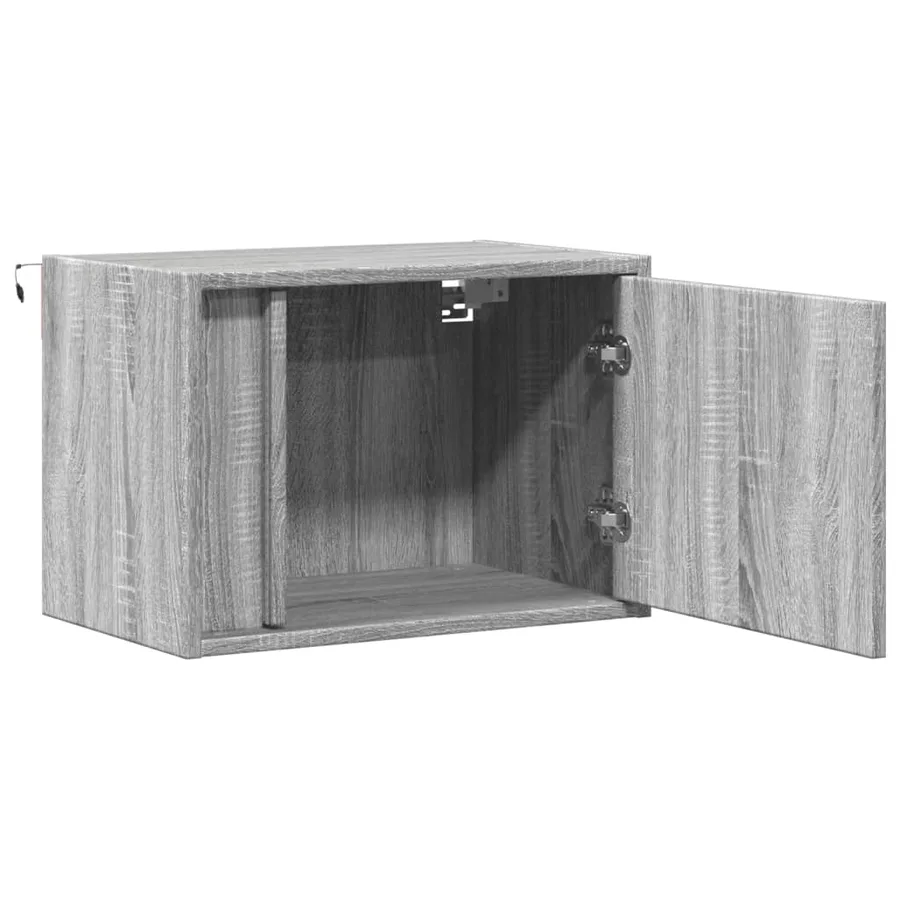 Tables de chevet murales avec lumières LED 2 pcs sonoma gris - 7