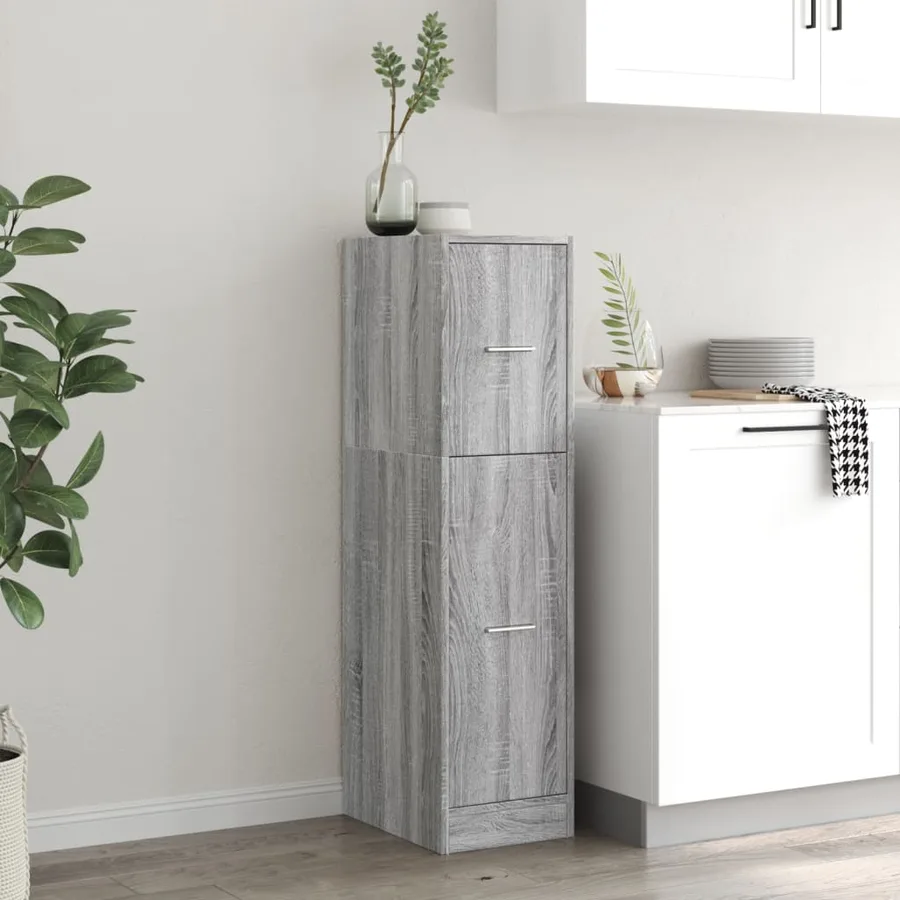 Armoire apothicaire sonoma gris 30x41x118 cm bois d'ingénierie - 3