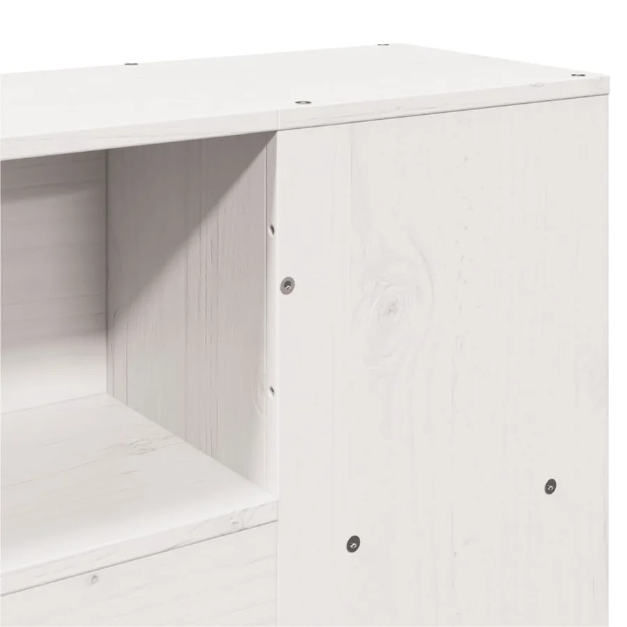 Cadre de lit sans matelas blanc 160x200 cm bois de pin massif - 10