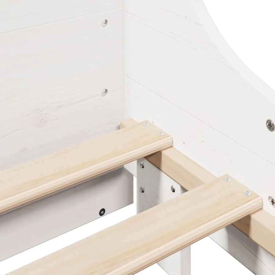 Cadre de lit sans matelas blanc 160x200 cm bois de pin massif - 9