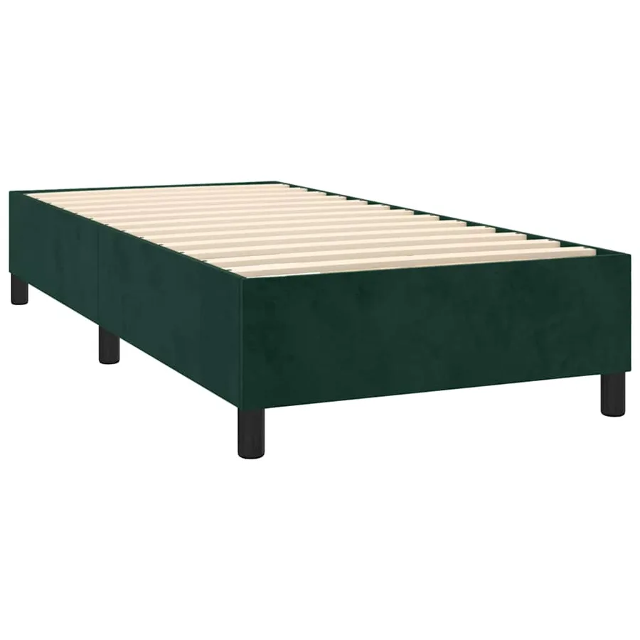 Sommier à lattes de lit et matelas Vert foncé 80x200 cm Velours - 4