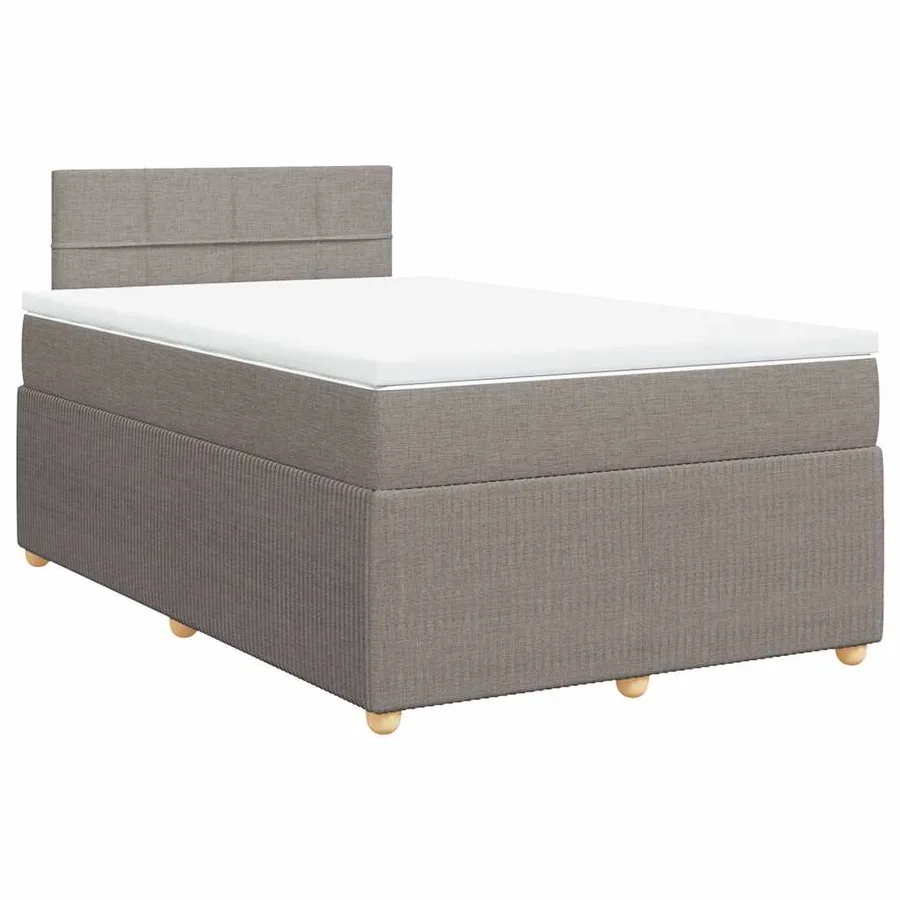 Sommier à lattes de lit avec matelas taupe 120x190 cm tissu - 3