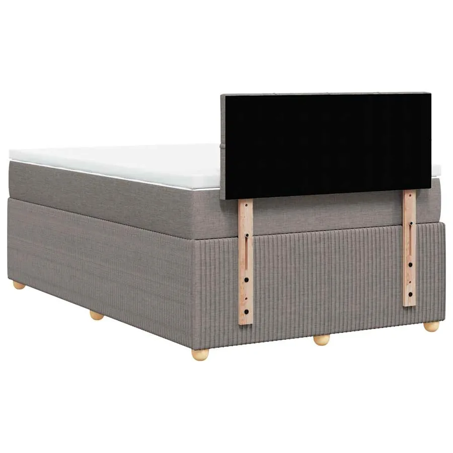 Sommier à lattes de lit avec matelas taupe 120x190 cm tissu - 8