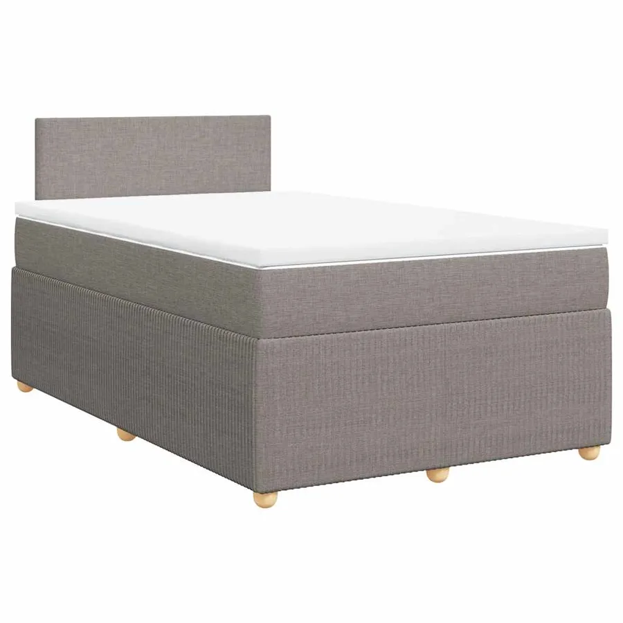 Sommier à lattes de lit avec matelas taupe 120x190 cm tissu - 3